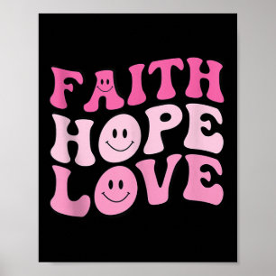 Poster Faith Love Hope Débardeur de sensibilisation au ca