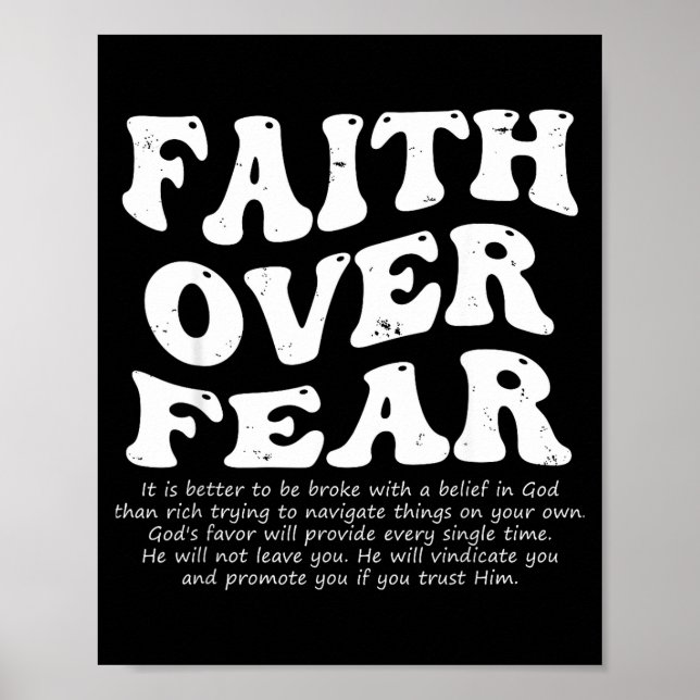 Poster Faith Over Fear Christian  (Devant)