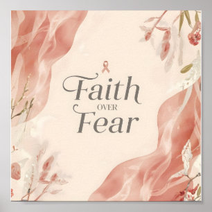 Poster Faith Over Fear – Citation Inspirante Posée