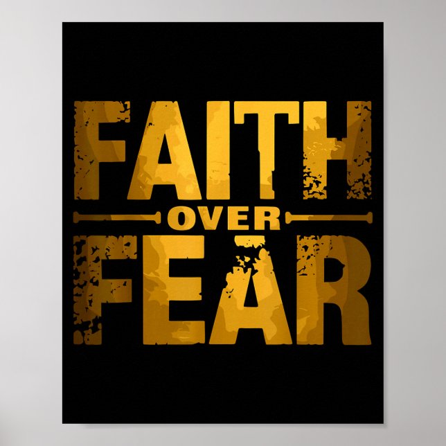 Poster Faith Over Fear Insrational Christian Quote  (Devant)