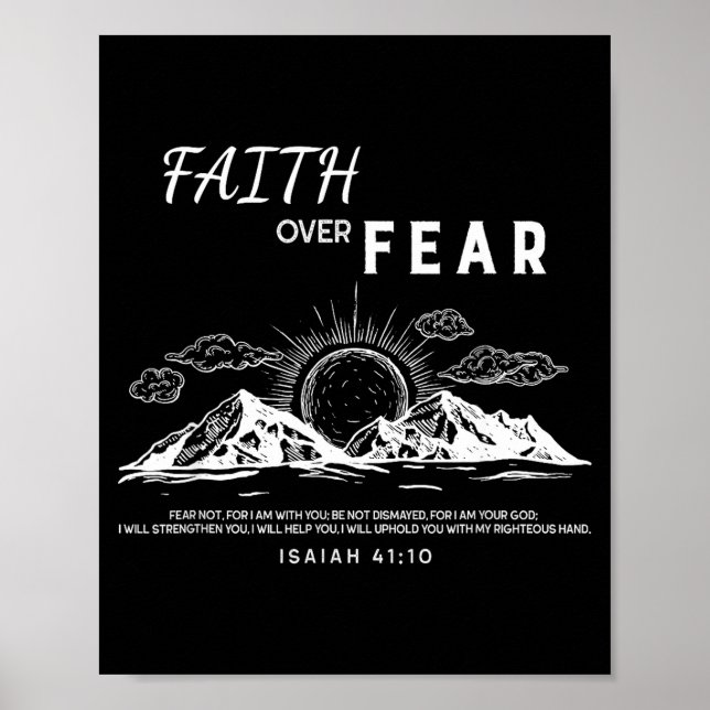 Poster Faith Over Fear - Isaiah 41_10 Bible Verse  (Devant)