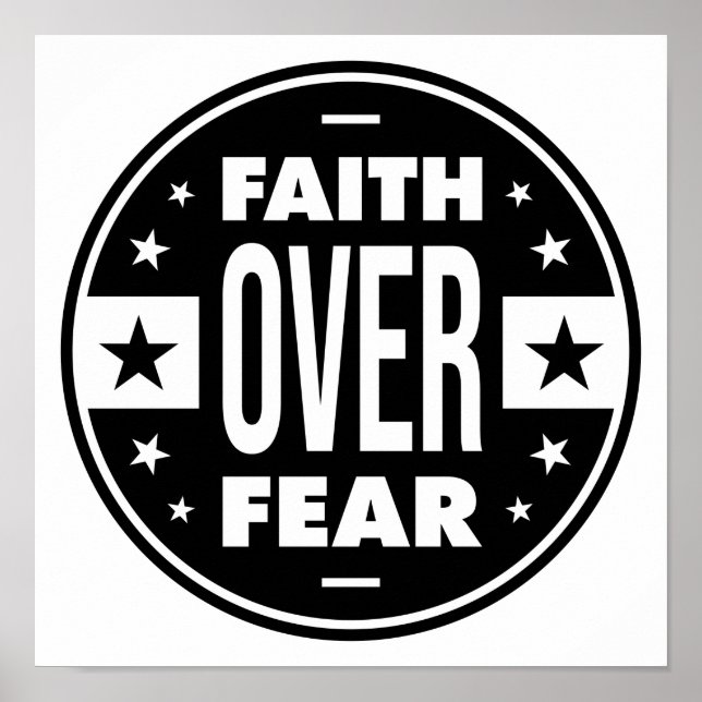 Poster Faith Over Fear, quota de motivation (Devant)