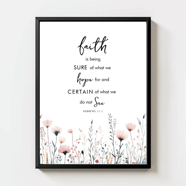Poster Faith Watercolor Wildflowers Bible Verse Print (Créateur téléchargé)
