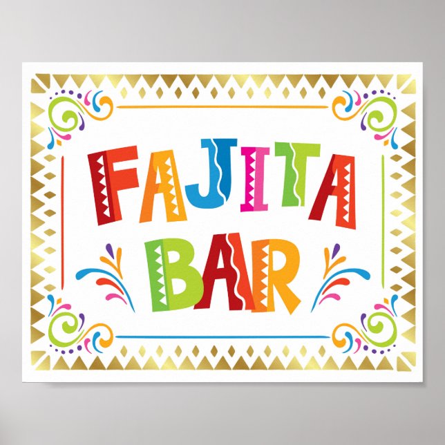 Poster FAJITA BAR Fiesta Party Signal (Devant)