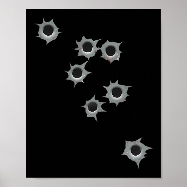 Poster Fake Bullet Hole Funny Costume Graphic Design  (Devant)
