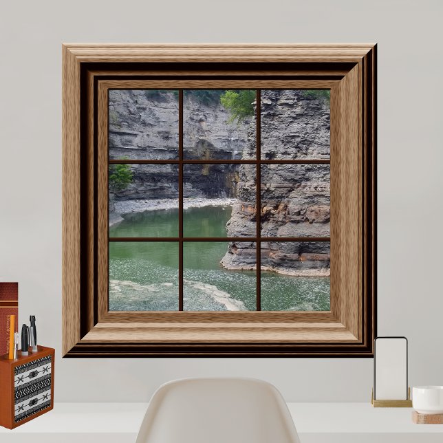 Poster Fake Window Vue Belle Gorge de rivière Pacifique (Créateur téléchargé)