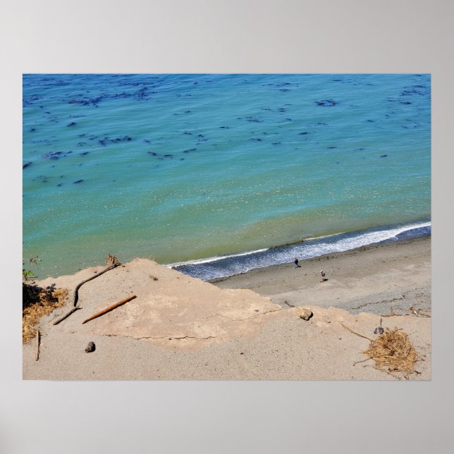 Poster Falaise au-dessus des peignes de plage à Dungeness (Devant)