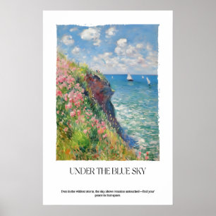 Poster Falaise Côtière Art de Paysage Marin Impressionnis