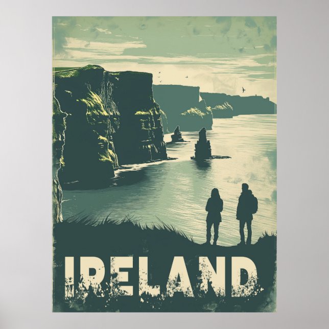 Poster Falaises de Moher Journey Irlande (Devant)