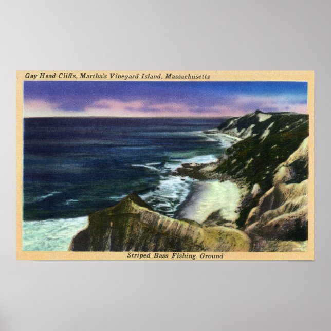Poster Falaises De Tête De Gay, Terrain De Pêche De Basse (Devant)