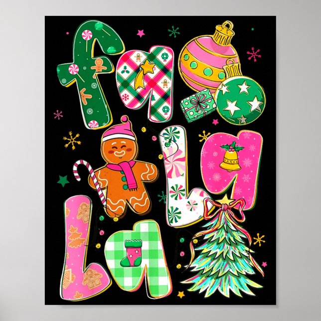 Poster Falala Sublimation Gingerbread Preppy Christmas Co (Devant)