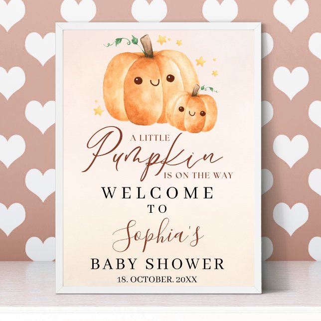 Poster Fall Baby Shower – A Little Pumpkin Is on the way (Créateur téléchargé)
