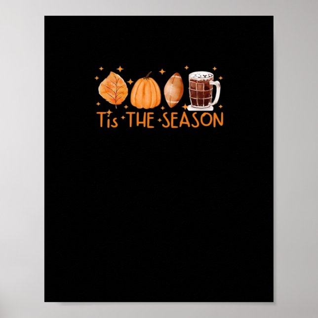 Poster Fall Coffee Cute Lover Halloween Pumpkin Latte Dri (Devant)