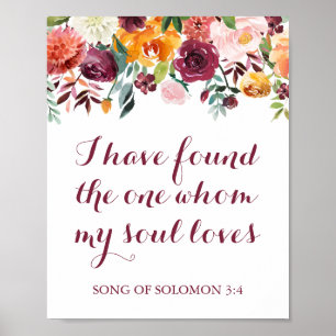 Poster Fall Flower J'ai trouvé One My Soul Loves