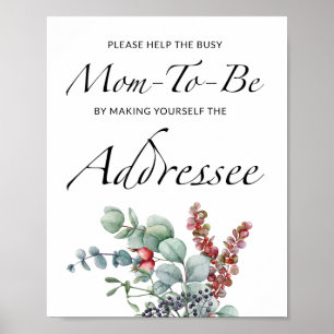 Poster Fall Help the Busy Mom-to-Be Address an Envelope