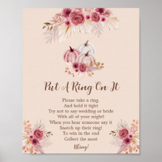 Poster Fall In Love Boho Pumpkin Put A Ring On It Game