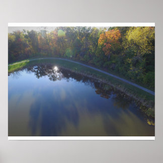 Poster Fall Indiana Sun et Feuille