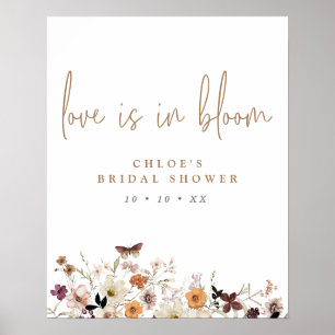 Poster Fall Love est en fleurs Fête des mariées Florale W