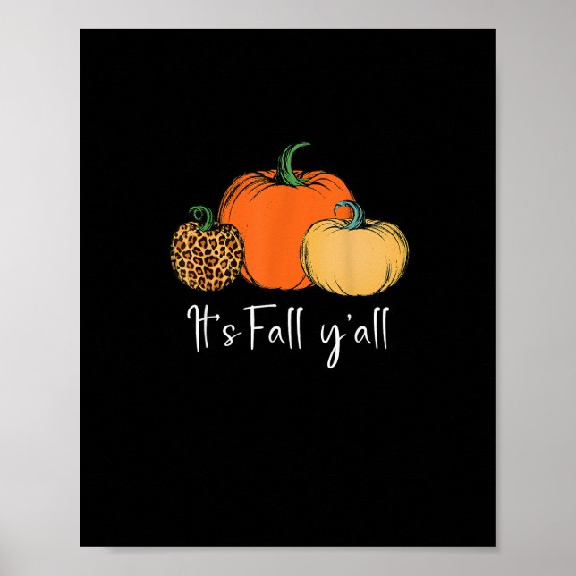 Poster Fall mignon Halloween Citrouille Thanksgiving C'es (Devant)