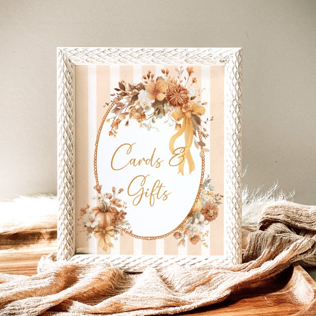 Poster Fall Pumpkin Floral Baby Shower Cards and Gifts (Créateur téléchargé)