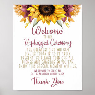 Poster Fall Sunflower Unplugged Wedding