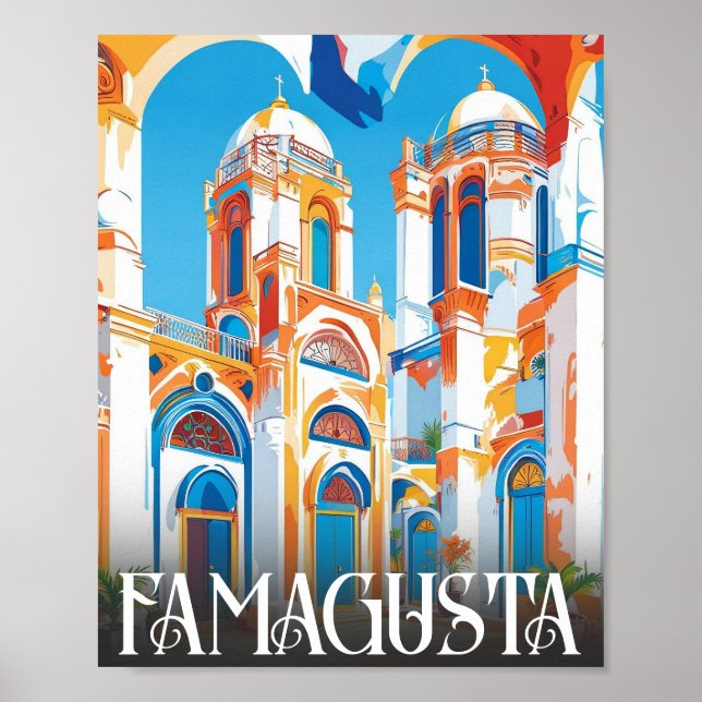 Poster famagusta chypre - plages de chypre vacances (Devant)