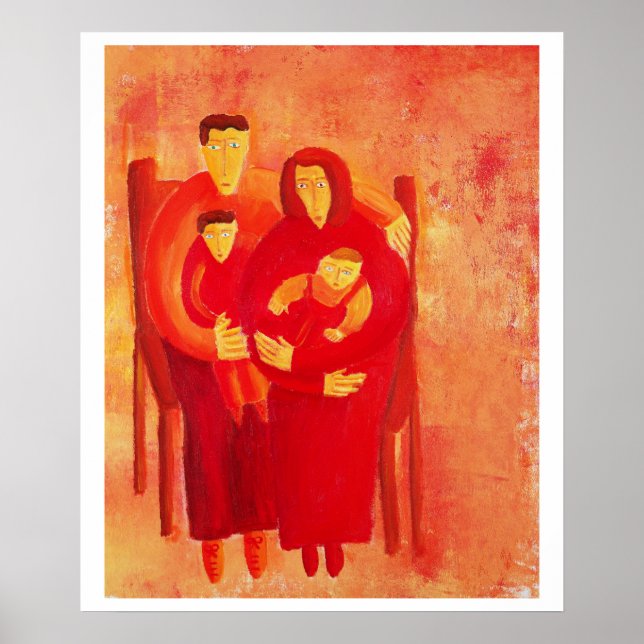 Poster Famille assise (Devant)