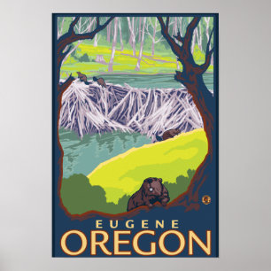 Poster Famille Beaver - Eugene, Oregon