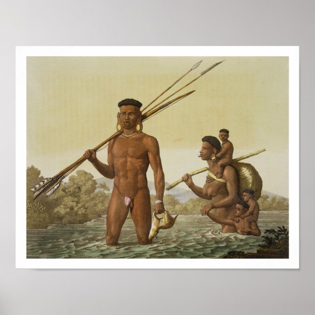 Poster Famille Botocudos, Rio Grande, Brésil, de 'Le Cos (Devant)