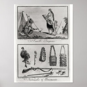 Poster Famille, bras et ornements Iroquois