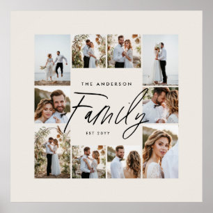 Poster Famille crème élégant moderne minimaliste photo co