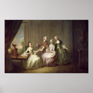 Poster Famille dans un intérieur avec des écureuils