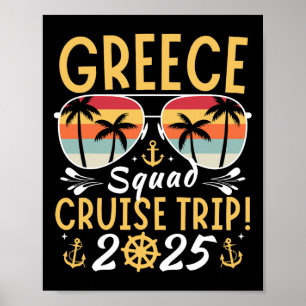 Poster Famille de croisières Grèce 2025 Escadrons de vaca