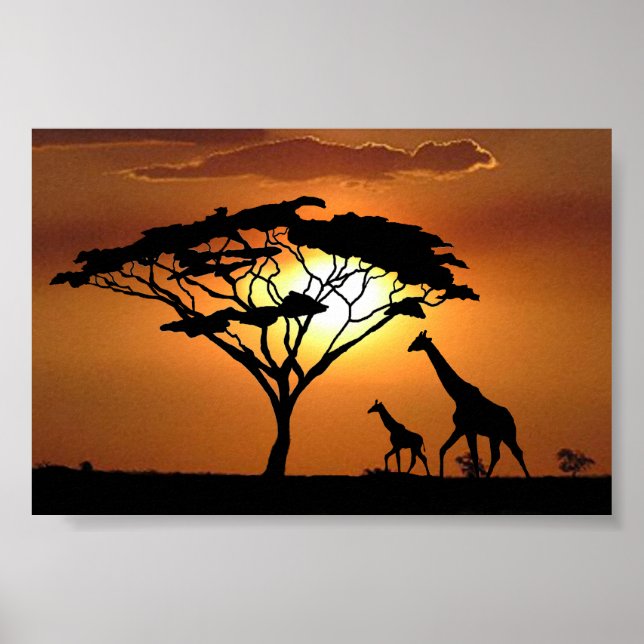Poster famille de girafes (Devant)