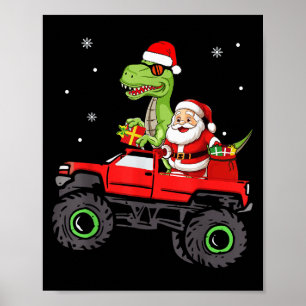 Poster Famille de Noël Correspondant Père Noël Camion Din