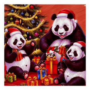 Poster Famille De Pandas Ouverture Des Présentations De N