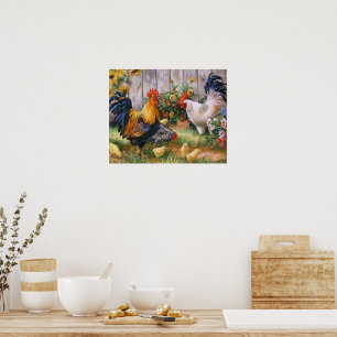 Poster Famille de poulet