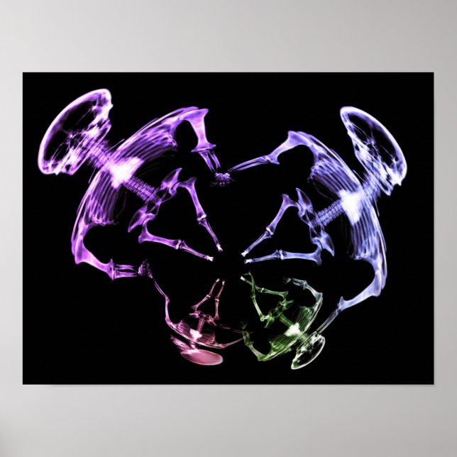 Poster Famille de squelettes à rayons X étirés 1 (Devant)