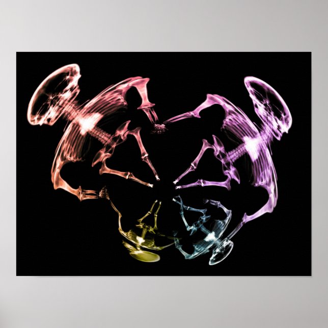 Poster Famille de squelettes à rayons X étirés 3 (Devant)