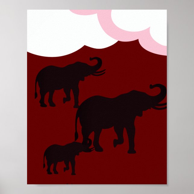 Poster Famille des éléphants (Devant)