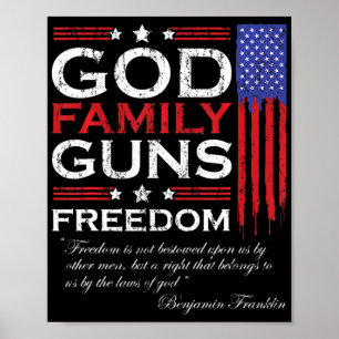 POSTER FAMILLE DIEU ARMES ET LIBERTÉ CHRISTIAN MAGA TRUMP