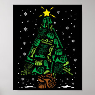 Poster Famille d'instruments Nd en marche, Noël assorti T