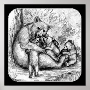 Poster Famille d'ours