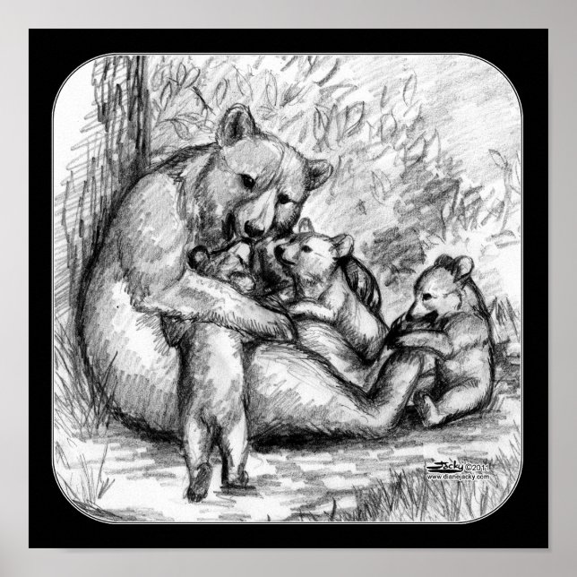 Poster Famille d'ours (Devant)