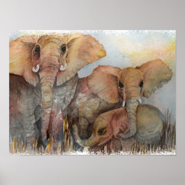 Poster Famille exceptionnelle des éléphants (Devant)