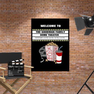 Poster Famille Home Théâtre Nom personnalisé sans cadre