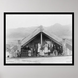 Poster Famille Maori Nouvelle-Zélande 1917