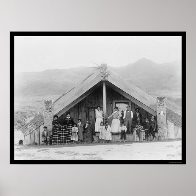 Poster Famille Maori Nouvelle-Zélande 1917 (Devant)