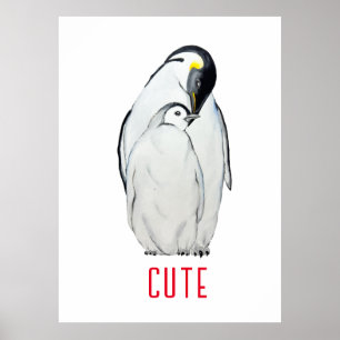 Poster Famille mignonne de pingouins empereurs T-Shirt