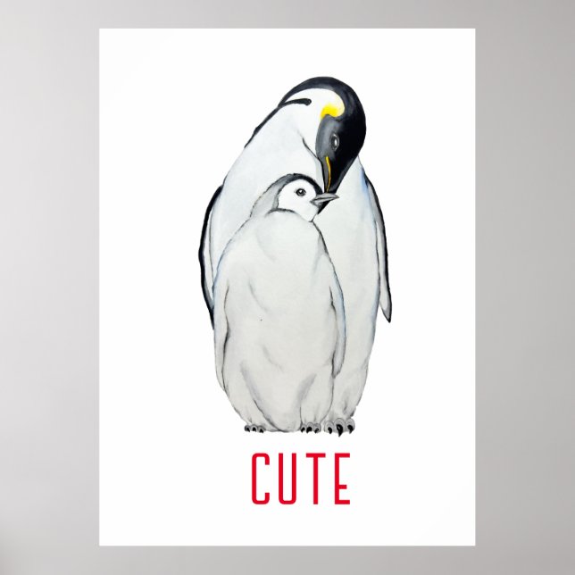 Poster Famille mignonne de pingouins empereurs T-Shirt (Devant)